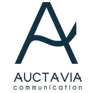 Logo Auctavia communication bleu