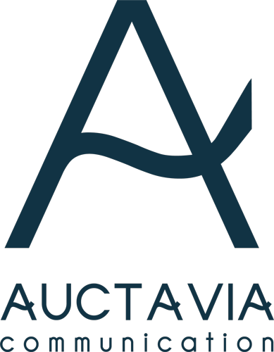 Logo Auctavia communication bleu