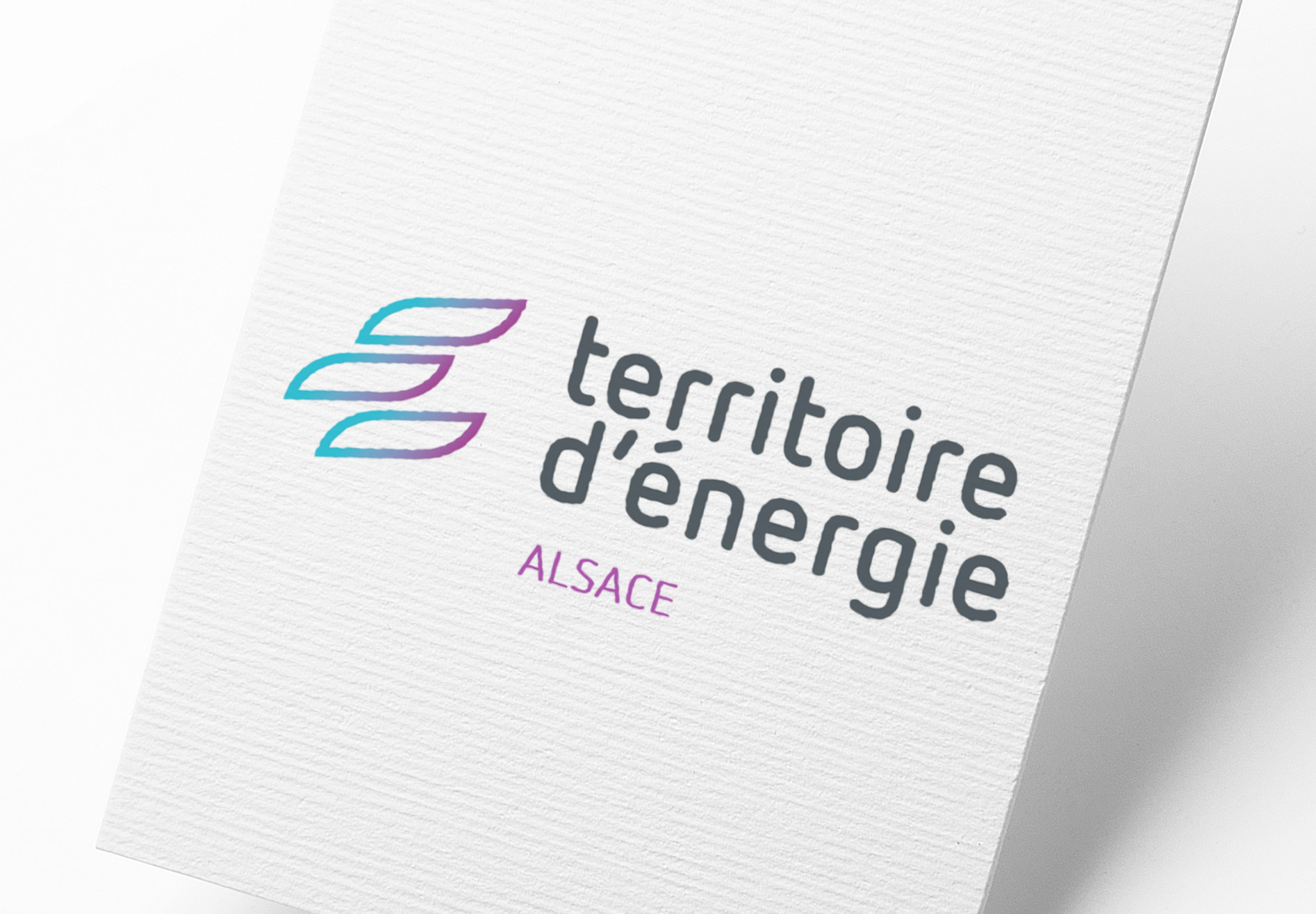 Mockup du logo Territoire Energie Alsace
